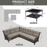 Belord Patio Furniture Set 6 Seats, Oversized Outdoor Sectional Couch, Two 3-Seater Sofas with Coffee Table - Photo 2