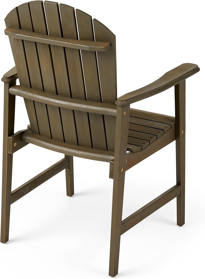 Harper & Bright Designs Outdoor Weather Resistant Acacia Wood Adirondack Dining Chairs (Set of 2), Grey Finish