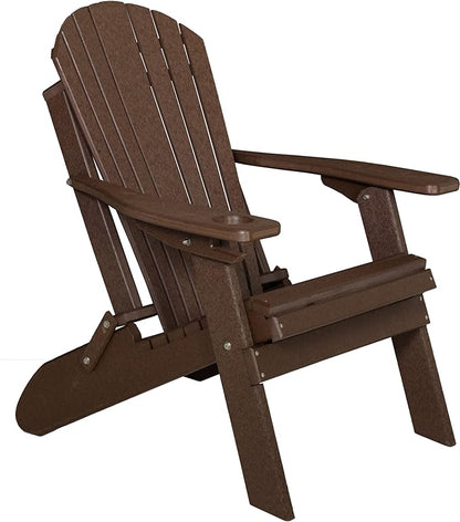 Furniture Barn USA Poly Folding Adirondack Chair with Smart Phone Holder, Tudor Brown