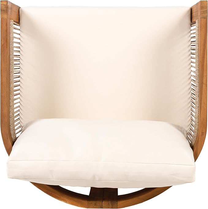 Merax Acacia Wood Outdoor Club Chair Set of 2, Woven Rope Accents Design, Wooden Patio Accent Chair Set - Photo 10