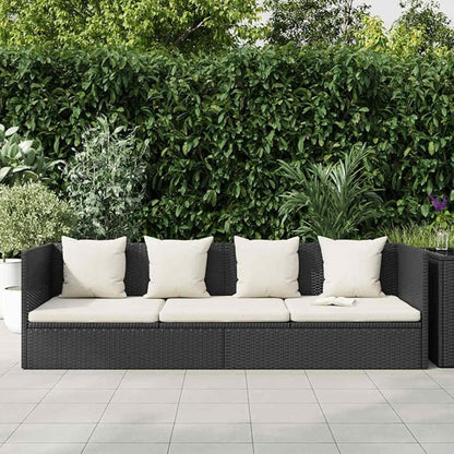 Modern Garden Bed Sunbed Synthetic Poly Rattan - Powder-Coated Steel Frame with Cushion and Pillows (78.7 x 23.6 in) for Relaxing Afternoons in Your Garden