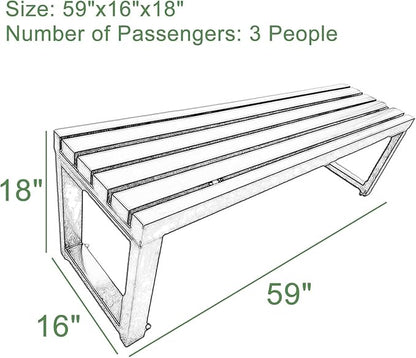 Outdoor Metal Garden Bench - Weatherproof Park Bench for Lawn, Patio, and Yard - Supports up to 800 Pounds, 47 Inch Length