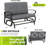 SUNCROWN Outdoor Swing Glider Chair, Patio 2 Seats Loveseat Rocking Chair with Cushions - Photo 2