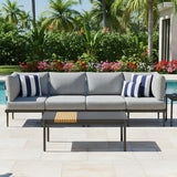 Sundale 5 Pieces Outdoor Patio Furniture Set, Metal Sectional Sofa Patio Conversation Set with Coffee Table - Photo 3