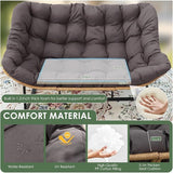 RADIATA Double Rocking Chair with Ottomans, Oversized Egg Rocking Chair for 2 - Photo 6