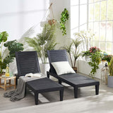 Nestl Patio Chairs - Black Chaise Lounge Chair Outdoor, 5-Position Adjustable Sun Tanning Chair - Photo 8