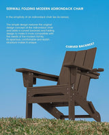 SERWALL Modern Adirondack Chairs Set of 8, Folding Adirondack Chair with Cup Holders - Photo 8