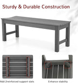 Stoog Outdoor Bench, 2-Person Outdoor Poly Lumber Backless Bench, Weatherproof Garden Bench, Never Rot or Fade - Photo 5