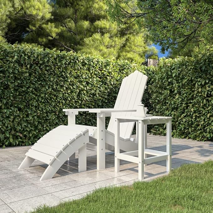 Outdoor Adirondack Side Table, 15x15x18 Inch Square HDPE End Table - Photo 4