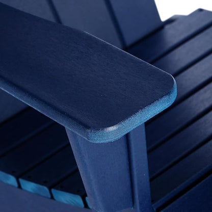 WO WESTIN OUTDOOR HDPE Laguna Outdoor Rocking Poly Adirondack Chair (Set of 2), Navy Blue