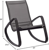 Modway EEI-3180-BLK-BLK-SET Traveler Rocking Lounge Chair Outdoor Patio Mesh Sling Set of 2, Black - Photo 3