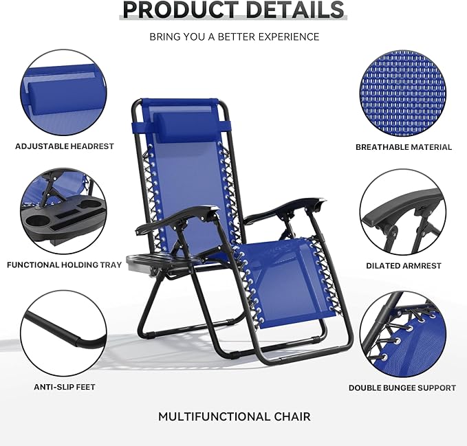 Zero Gravity Chair, Portable Outdoor Chair - Photo 5