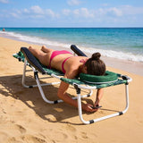 ABORON Tanning Chair with Face Hole, 5-Position Adjustable Reclining Beach Lounge Chair - Photo 7
