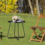 danpinera Outdoor Side Tables, Weather Resistant Steel Patio Side Table - Photo 6