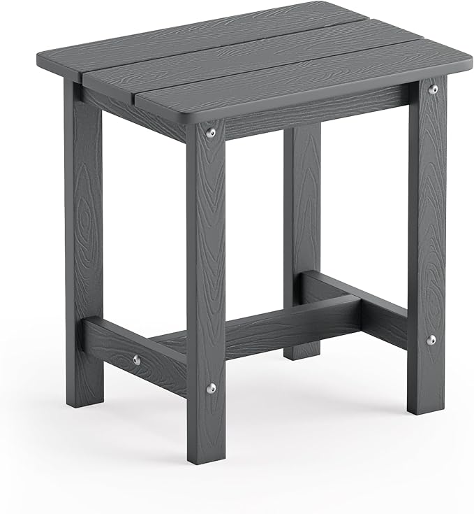 LUE BONA Outdoor Side Table, HDPS Small Outdoor Adirondack Side Tables, Outside End Table for Patio, Porch, Deck, Pool - Photo 1