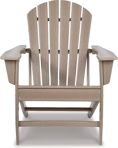 Signature Design by Ashley Sundown Treasure Outdoor Patio HDPE Adirondack Chair, Light Brown
