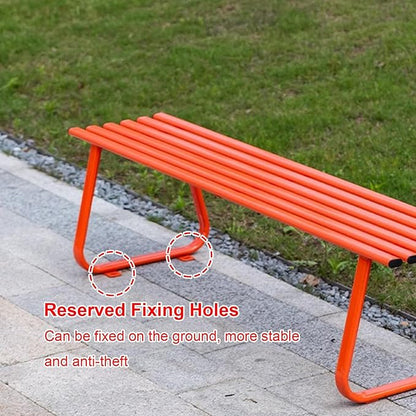 Outdoor Metal Garden Bench, Weatherproof Park Bench, Heavy Duty Design, Load Capacity 880lbs for Gardens, Porches, and Balconies