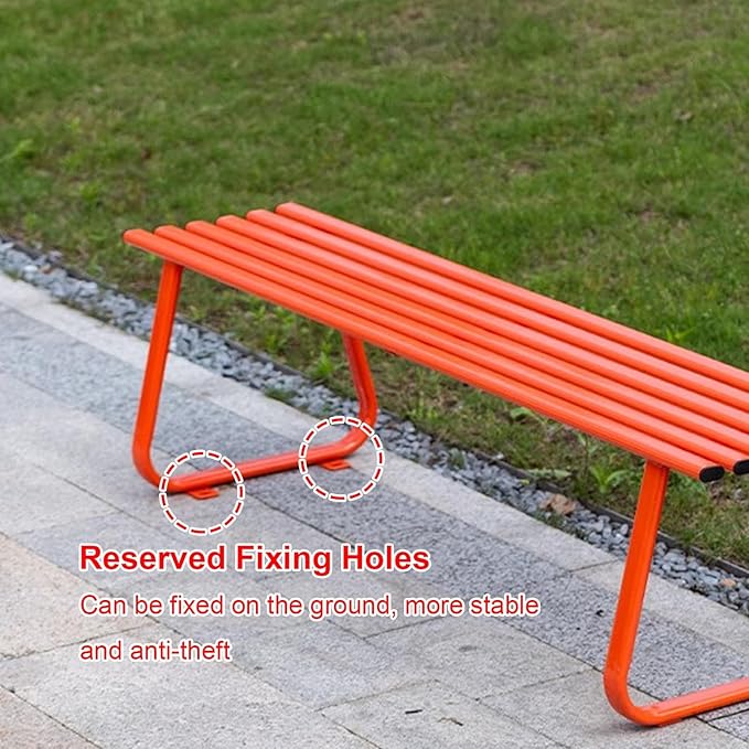 Outdoor Metal Garden Bench, Weatherproof Park Bench, Heavy Duty Design, Load Capacity 880lbs for Gardens, Porches, and Balconies