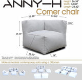 Dineli Modern Coner Chair Arm-Rest Chair Outdoor Furniture Comfy Patio Couch Sofa Outdoor Bean Bag Chair Creating a - Photo 2