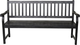 JONATHAN Y BNH101C Laurel 59.1" 3-Seat Slat-Back 600-Lbs Support Acacia Wood Outdoor Garden Patio Bench for Garden, Lawn - Photo 6
