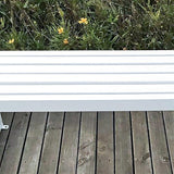 Metal Garden Bench, Outdoor Benches Weatherproof, 2-3 Person Park Patio Bench, Front Porch Backless Seat Chair - Photo 5