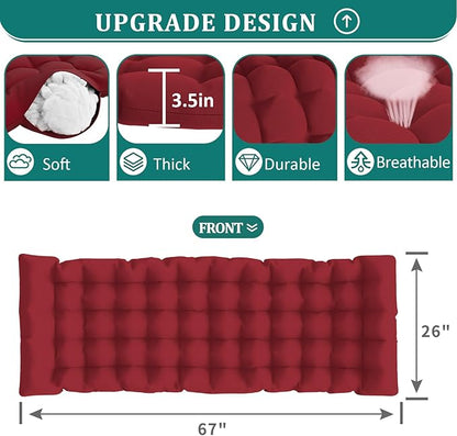 UDPATIO Oversized Zero Gravity Chair Set of 2, 29In XXL Patio Reclining Chair with Cushion, Outdoor Folding Recliner with Pillows|Cup Holder|Foot Rest|Padded Headrest, Burgundy, Support 500LB