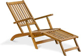 East West Furniture BSLCDNA Salinas Patio Chair Lounge - Outdoor Acacia Wood Sunlounger Chair for Poolside, Deck, Lawn - Photo 9
