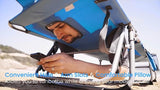 GYMAX Tanning Chair, Folding Beach Lounger with Face Arm Hole, Adjustable Backrest, Side Pocket, Pillow & Carry Handle - Photo 7