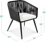 Best Choice Products Set of 2 Patio Dining Chairs, Outdoor Seating for Backyard, Poolside, Balcony w/Woven Wicker Design - Photo 3