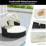 HAPPYGRILL Patio Round Daybed, Wicker Daybed with Retractable Canopy - Photo 7