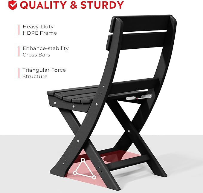 Costaelm Outdoor Patio Modern Folding Dining Chair - Photo 6