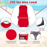 Goplus Tanning Chair with Face Arm Holes, Portable Sunbathing Chair w/4-Level Backrest, Head Pillow - Photo 9