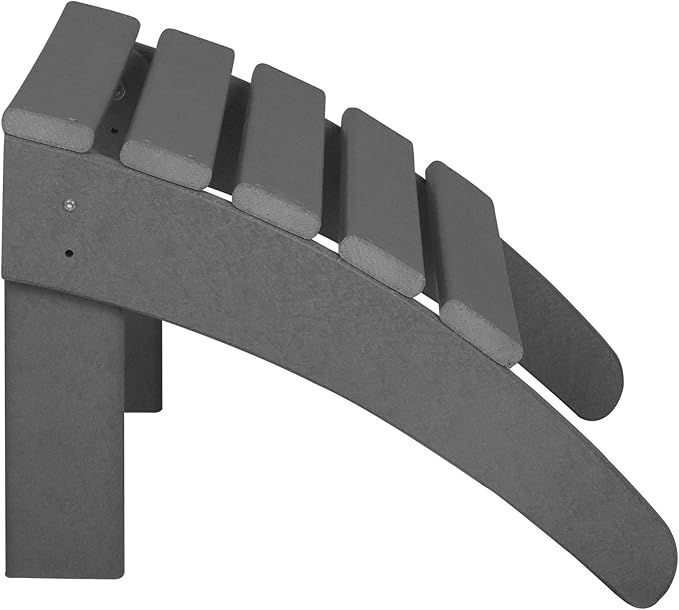 WestinTrends Outdoor Patio Adirondack Ottoman Foot Rest, All Weather Poly Lumber Foot Stool for Adirondack Chair, Widely Used for Outside Porch Pool Lawn Backyard, Gray