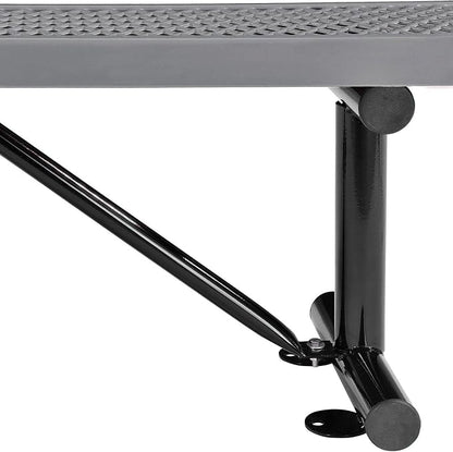 Global Industrial 6'L Heavy Duty Expanded Metal Mesh Flat Bench with Steel Frame, Portable Outdoor Bench, 1000 lbs Capacity, Gray, 72" L x 14-1/2"W x 18" H