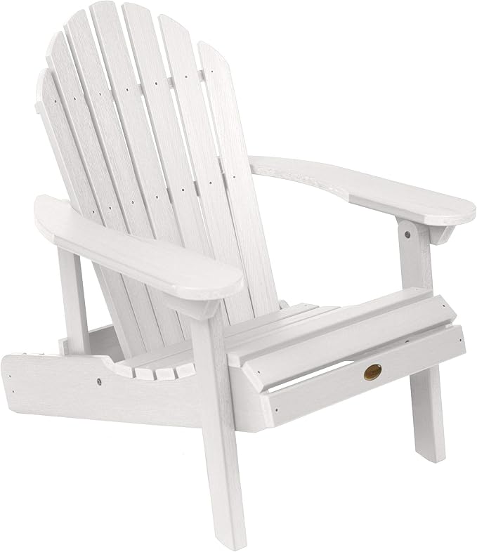 highwood Hamilton Made in the USA Folding and Reclining Adirondack Chair, Adult Size, White