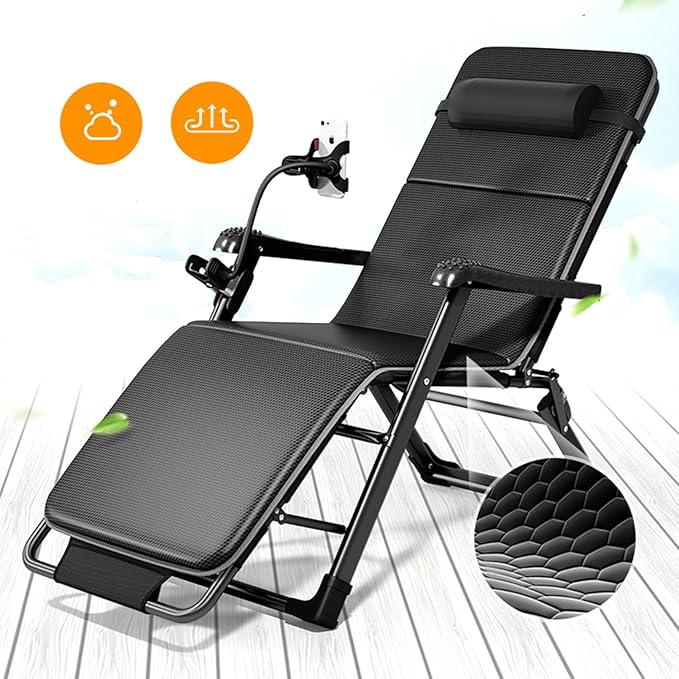 Lounge Chair Chair Folding Adjustable Reclining Patio Chairs Padded Lounge Chair - Photo 4