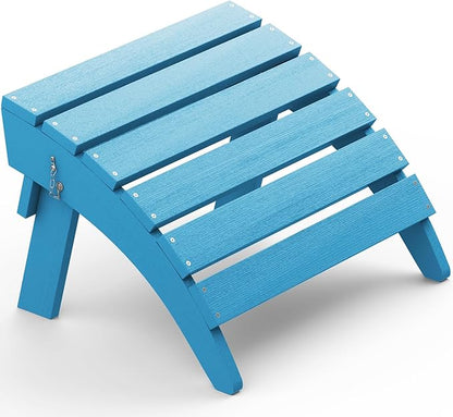 SERWALL Folding Adirondack Chair Footrest, Adirondack Ottoman Without Assembly, HIPS Adirondack Footsool, Aruba