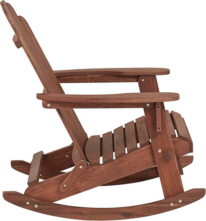 Teal Island Designs Chandler Dark Natural Adirondack Rocking Chair