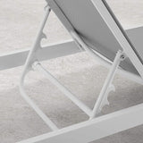 Modway Charleston Outdoor Patio Aluminum Metal Chaise Lounge Chair in White Gray - Photo 7