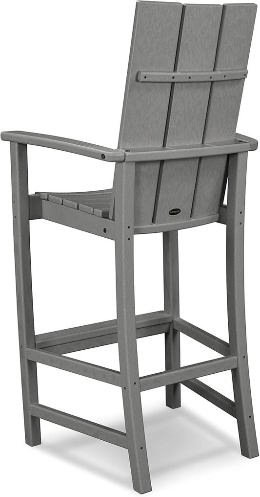 POLYWOOD® Modern Adirondack Bar Chair, Slate Grey