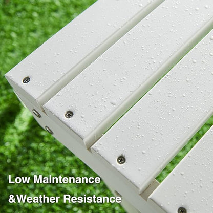 Psilvam Adirondack Ottoman, Adirondack Footstool for Adirondack Chair Weather Resistant Foot Rest for Outdoor Porch, Yard, Porch, Garden (White)