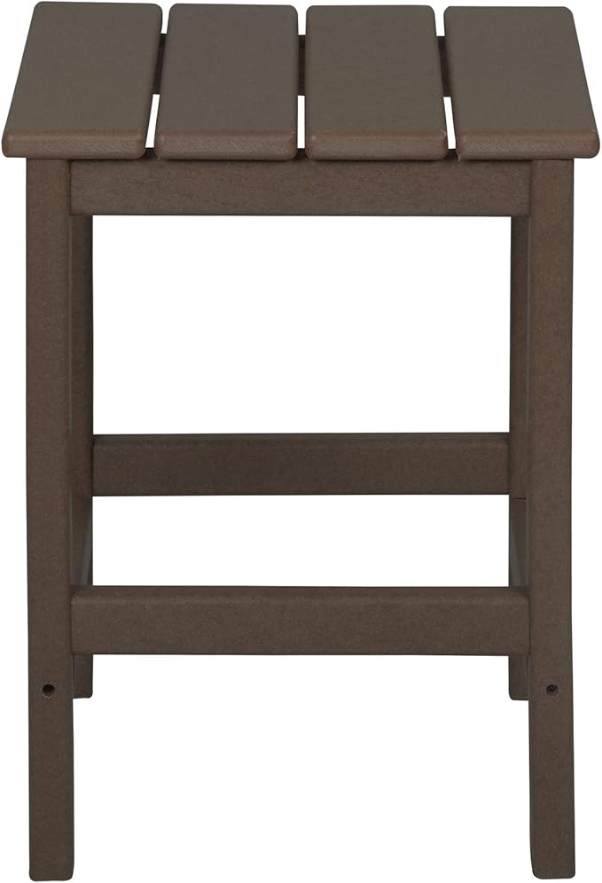 WO WESTIN OUTDOOR HDPE Laguna Outdoor Poly Adirondack Chair with Side Table, Dark Brown