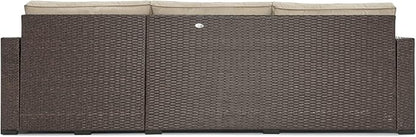 Serta Laguna Brown Resin Wicker Outdoor Patio Furniture Collection, Easy Assembly, Porch or Pool, Storage Sectional Brown Wicker