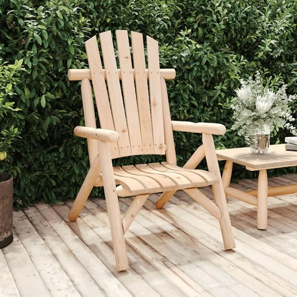 Adirondack Garden Chair Outdoor Patio Loveseat Solid Spruce Wood 33.9 x 26.8 x 40.6 in Ergonomic Seat for Balcony - Photo 1