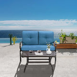 DORTALA 2-Piece Patio Furniture Set, Outdoor Indoor Loveseat and Coffee Table Set - Photo 2