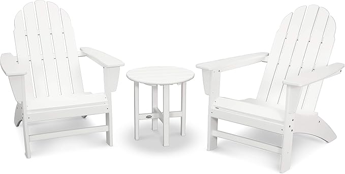 Polywood Vineyard 3-Piece Adirondack Set (White)