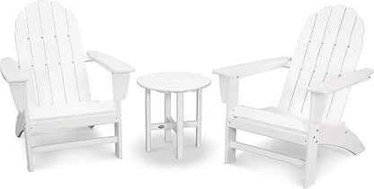 Polywood Vineyard 3-Piece Adirondack Set (White)