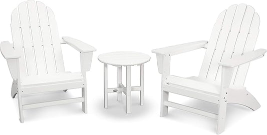Polywood Vineyard 3-Piece Adirondack Set (White)