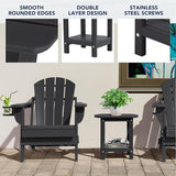 nalone Adirondack Side Table 16.5" Outdoor Side Table HDPE Plastic Double Adirondack End Table Small Table for Patio - Photo 4