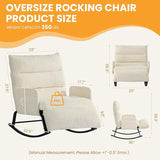 Oversized Rocking Chair with Adjustable Backrest and Footrest, Outdoor Reading Chair - Chaise Lounge Chair Indoor - Photo 2